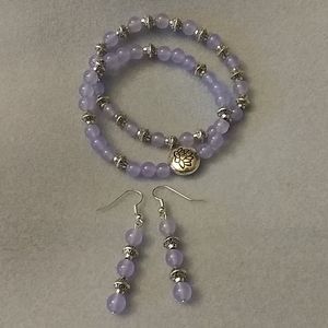 Quartz bracelets and earrings sey